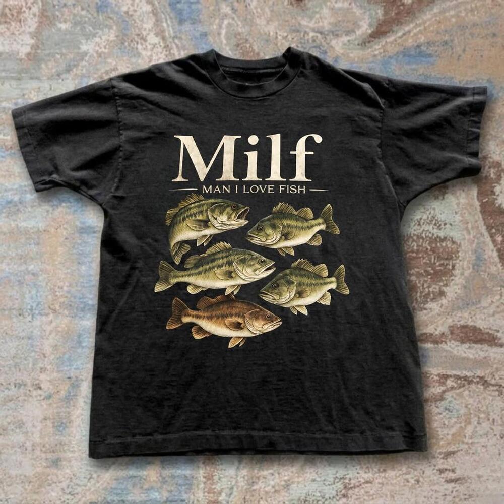 Black Man I Love Fish Graphic Tee With Five Fish Illustrations